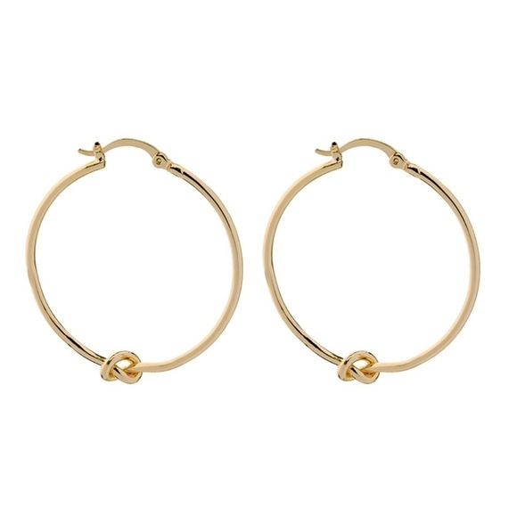 Goldtone Knotted Hoop Earrings - Picture 1 of 1